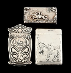 LOT OF 3: STERLING SILVER SPORTS-RELATED MATCH SAFES