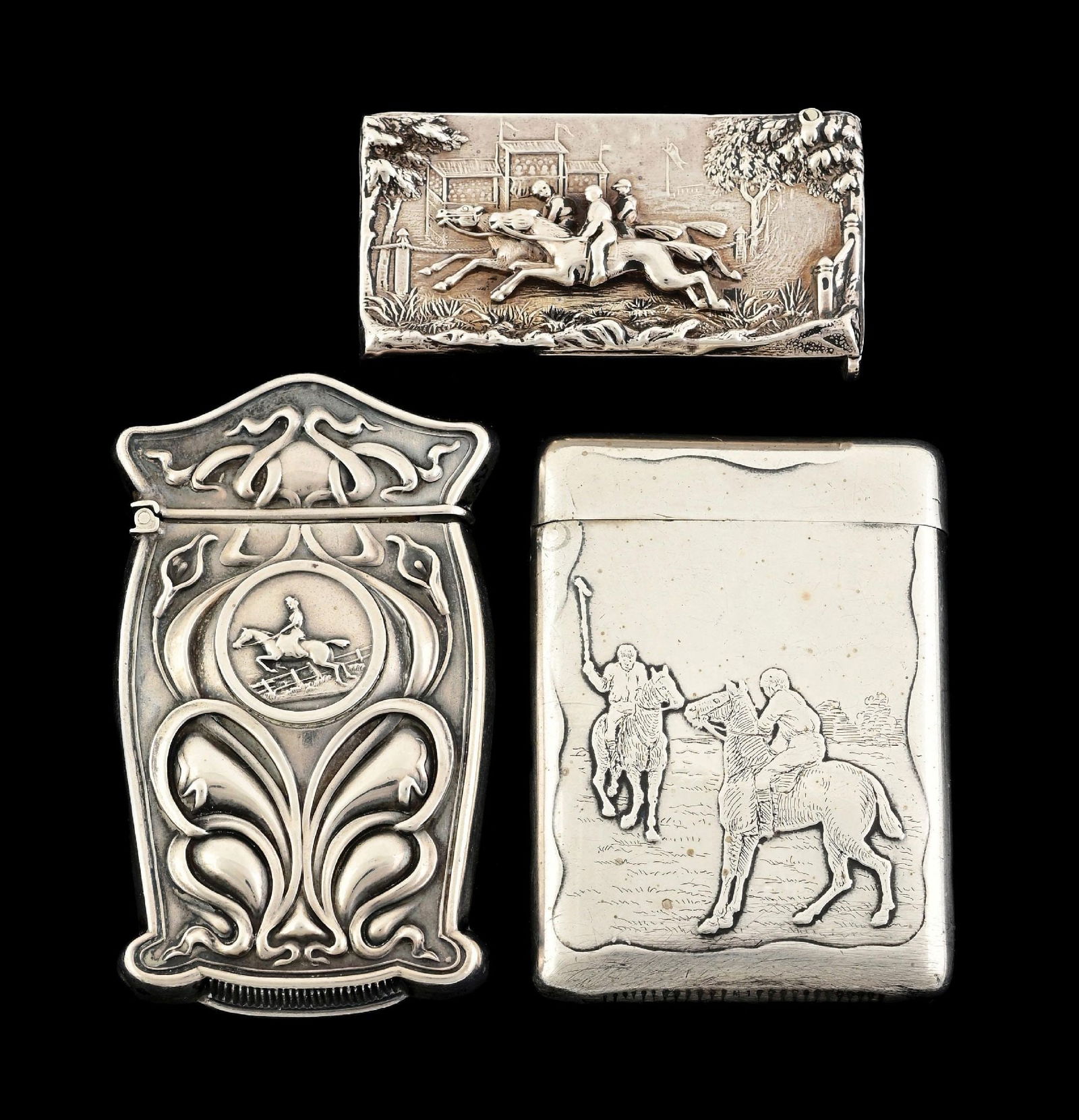 LOT OF 3: STERLING SILVER SPORTS-RELATED MATCH SAFES (1 of 4)