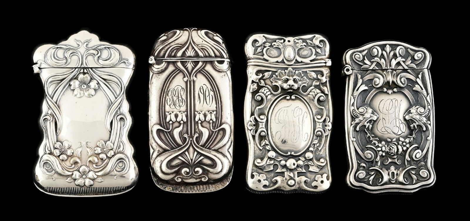 LOT OF 4: STERLING SILVER MATCH SAFES (1 of 5)