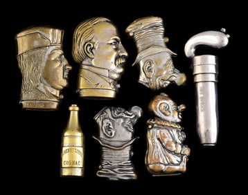 LOT OF 7: FIGURAL MATCH SAFES