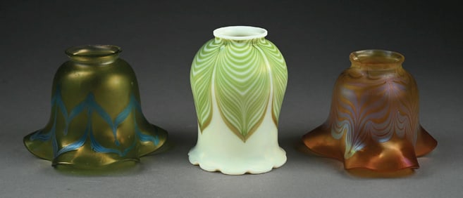 LOT OF 3: LOETZ ART GLASS SHADES