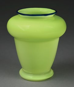 VINTAGE CZECHOSLOVAKIAN GREEN GLASS VASE
