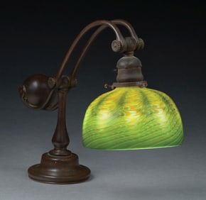 TIFFANY STUDIOS DAMASCENE COUNTER BALANCE DESK LAMP