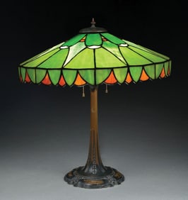 DUFFNER & KIMBERLY LEADED GLASS TABLE LAMP