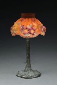 PAIRPOINT REVERSE PAINTED PUFFY BOUDOIR LAMP
