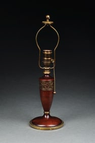 PAIRPOINT REVERSE PAINTED LANDSCAPE BOUDOIR LAMP