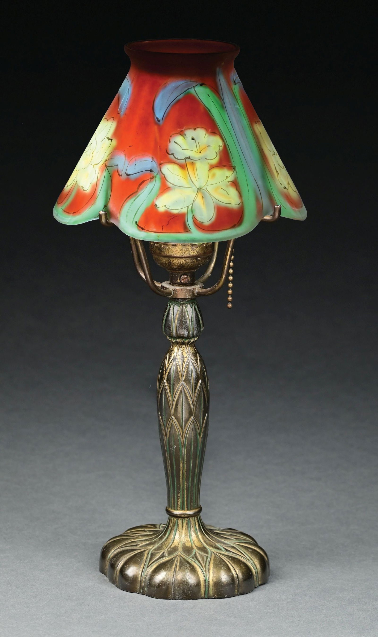 PAIRPOINT REVERSE PAINTED BOUDOIR LAMP (1 of 8)