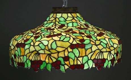 CHICAGO MOSAIC LEADED GLASS HANGING LAMP