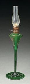 EARLY 20TH CENTURY ART NOUVEAU GLASS OIL LAMP