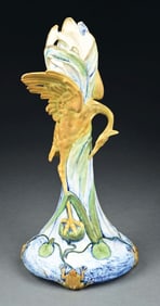 ERNST WAHLISS HERON & FROG VASE