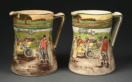 LOT OF 2: ROYAL DOULTON MOTORING SERIES LARGE PITCHERS
