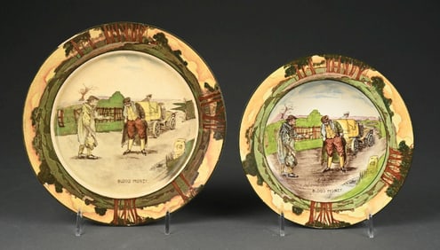 LOT OF 2: ROYAL DOULTON MOTORING SERIES SOUP BOWL WITH PLATE