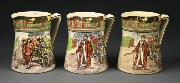 LOT OF 3: ROYAL DOULTON MOTORING SERIES PITCHERS