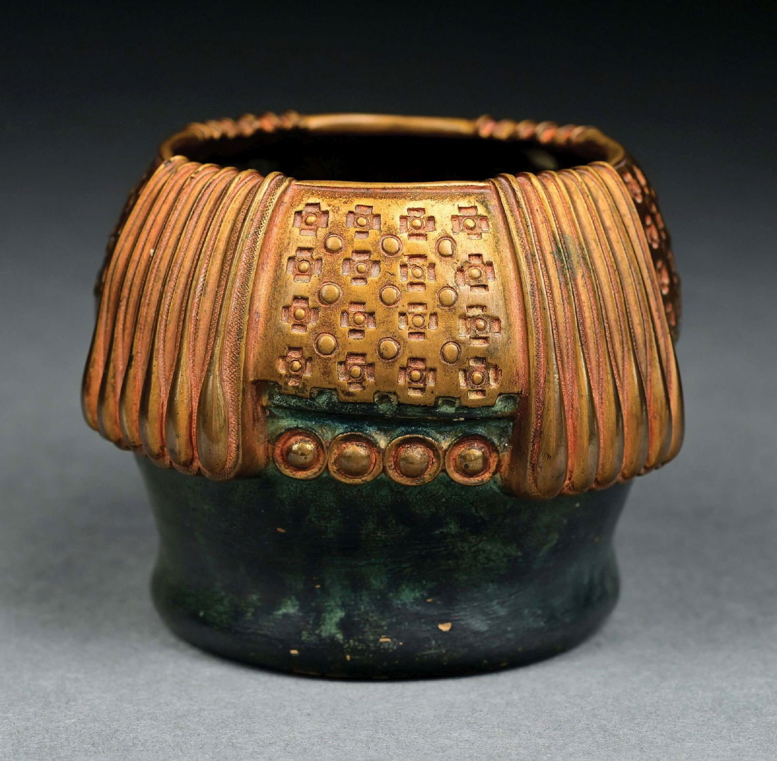 GUSTAV GURSCHNER PATINATED BRONZE VASE (1 of 6)