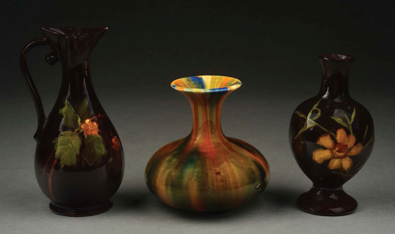 LOT OF 3: ANTIQUE CAMBRIDGE POTTERY VASES (1 of 8)