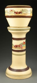 ROSEVILLE TOURIST JARDINIERE AND PEDESTAL