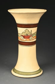 ROSEVILLE TOURIST CREAMWARE 12" FLARING RIM VASE