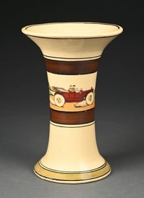 ROSEVILLE TOURIST CREAMWARE 7- 3/4" FLARING RIM VASE