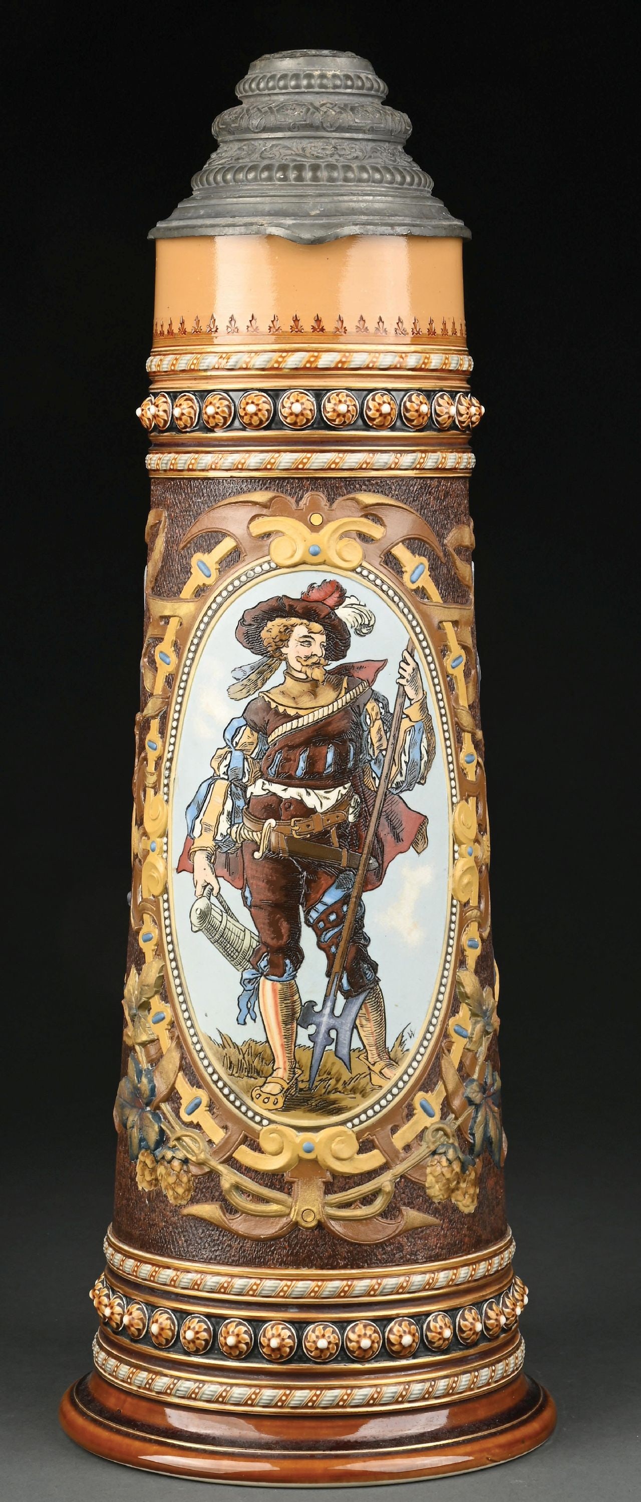 METTLACH CAVALIER STEIN NO. 1498 (1 of 7)