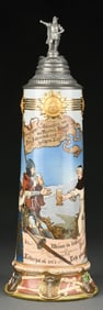 METTLACH KNIGHTS AND MONK CERAMIC STEIN NO. 2122