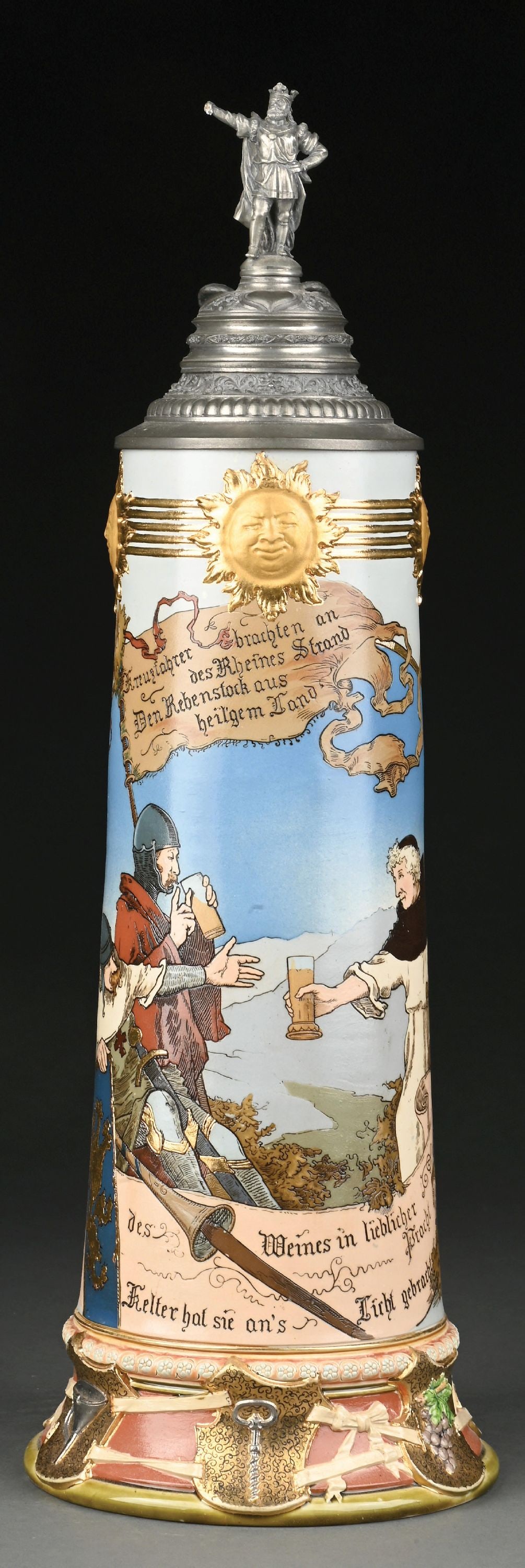 METTLACH KNIGHTS AND MONK CERAMIC STEIN NO. 2122 (1 of 7)