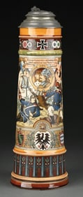METTLACH COAT OF ARMS CERAMIC STEIN NUMBERED 2040