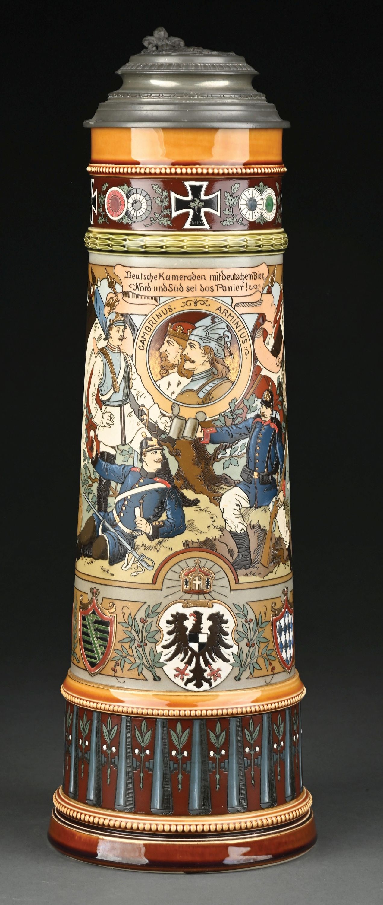 METTLACH COAT OF ARMS CERAMIC STEIN NUMBERED 2040 (1 of 7)