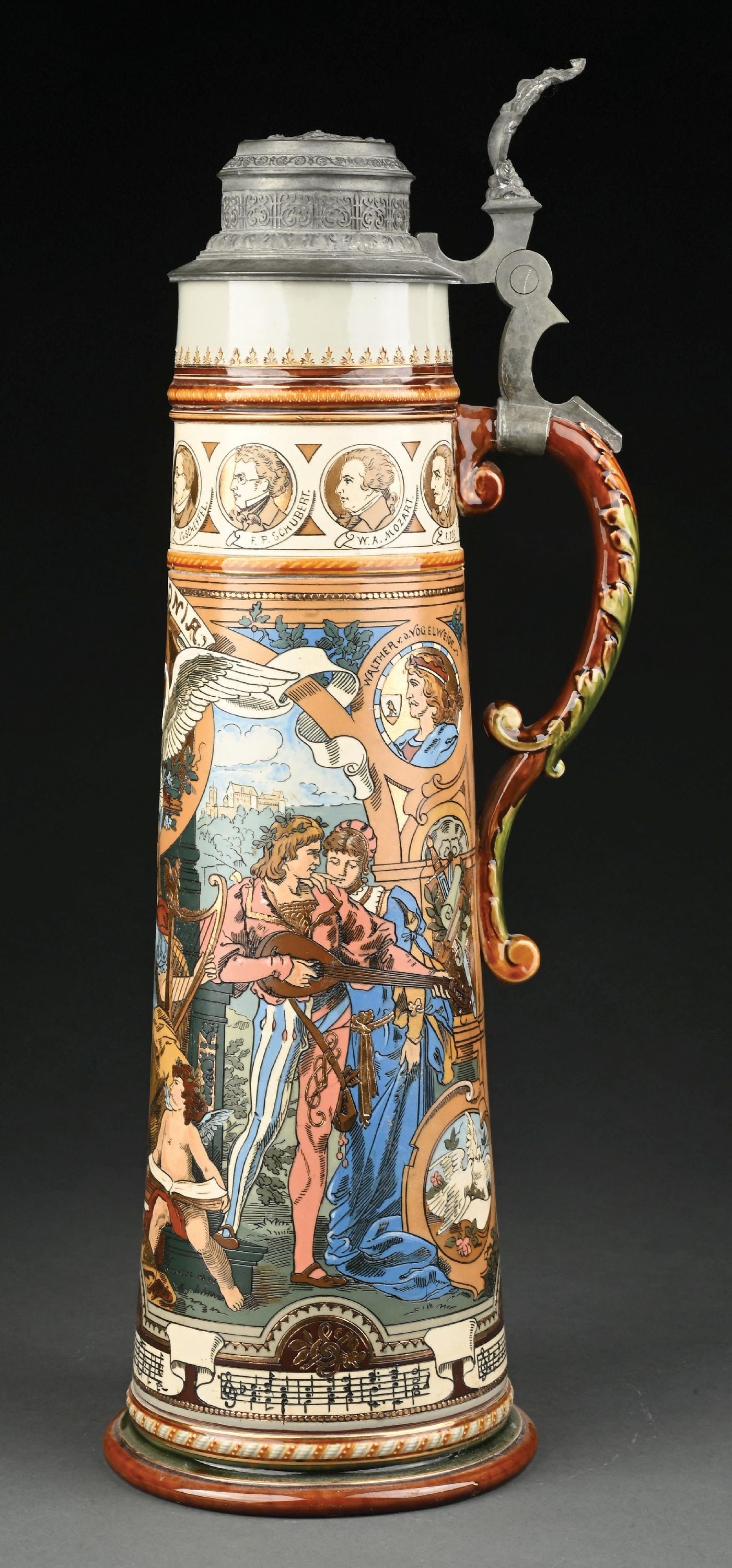 METTLACH MINSTREL CERAMIC STEIN NO. 2126 (1 of 7)