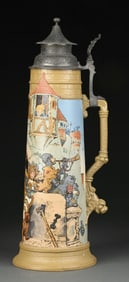 METTLACH KNIGHT DRINKING CERAMIC STEIN NO. 2524