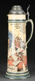 METTLACH COMICAL WALKING STEINS SCENE 2488/1053