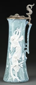 CERAMIC BLUE AND WHITE MERMAID STEIN