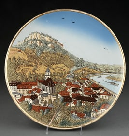 METTLACH ETCHED POTTERY PLAQUE NO. 2517