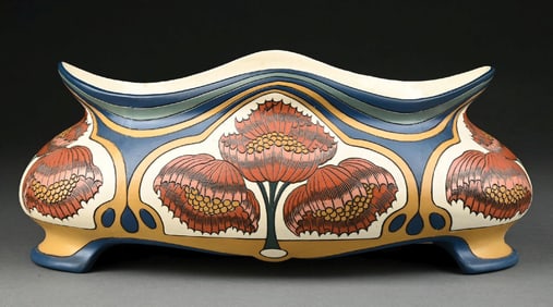 METTLACH FLORAL VASE NO. 2910