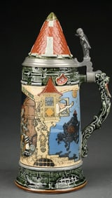 METTLACH KNIGHT & SQUIRE BEER STEIN NO. 2382