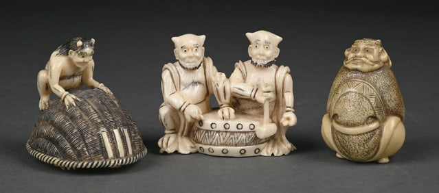 LOT OF 3: NETSUKE FIGURES