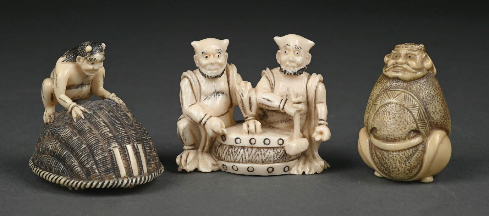 LOT OF 3: NETSUKE FIGURES (1 of 6)