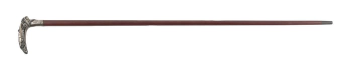 ANTIQUE SILVER AUTO HANDLE WALKING CANE