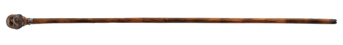 ANTIQUE MONKEY HEAD CANE WITH MECHANICAL TONGUE
