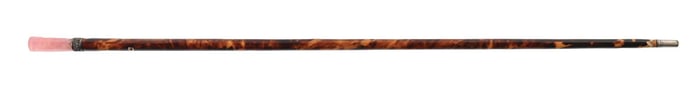 ANTIQUE TORTOISESHELL WALKING STICK W/ PINK QUARTZ HANDLE