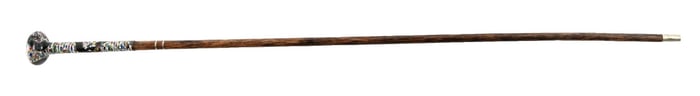 ANTIQUE WALKING STICK CANE W/ CLOISONNE AND DRAGON DETAIL