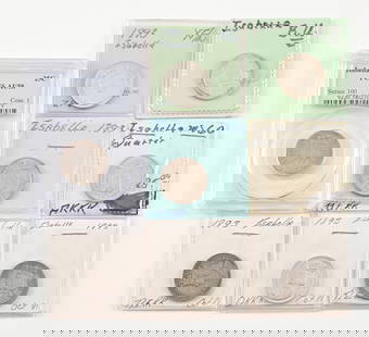 COLLECTION OF 6: 1893 ISABELLA 25¢ PIECES: All in Excellent to MS60+ condition. Condition: Dimensions: