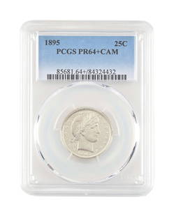 1895 PCGS PR64+ CAM 25¢ BARBER QUARTER: Condition: Dimensions: