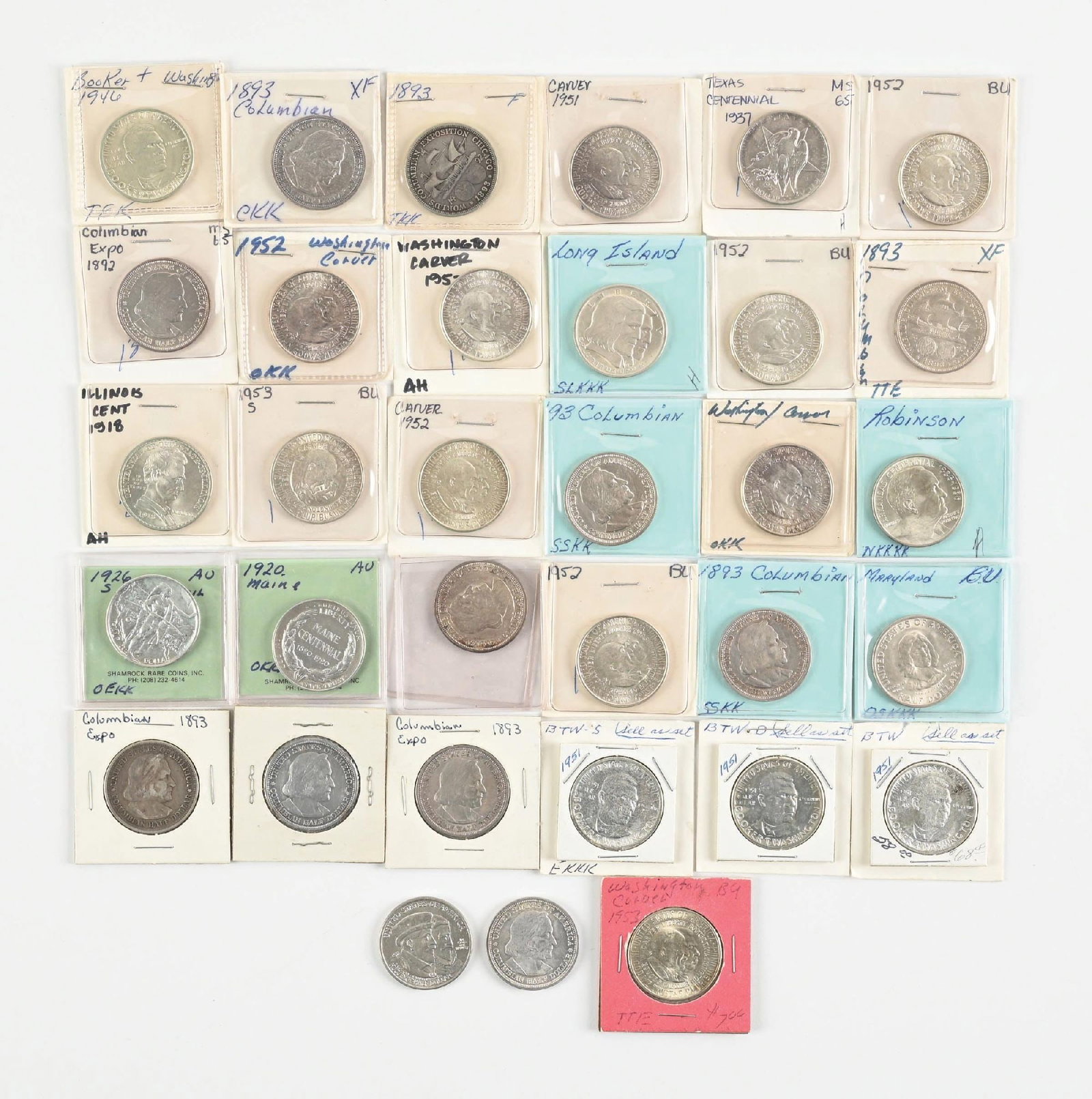 LARGE LOT OF SILVER COMMEMORATIVES: Range in condition from Extra Fine to MS60+. Condition: Dimensions: