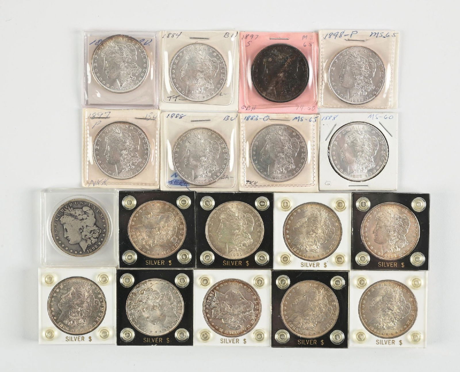 COLLECTION OF 18: MORGAN SILVER DOLLARS (1 of 2)