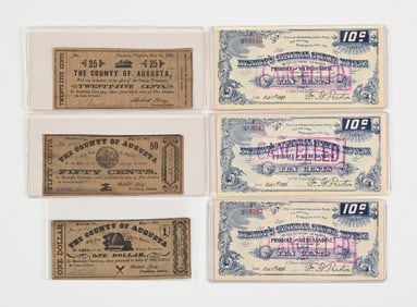 LOT OF 6: EARLY STORE & TREASURERY SCRIPTS