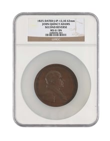 1825 JOHN QUINCY ADAMS MS61 MEDAL