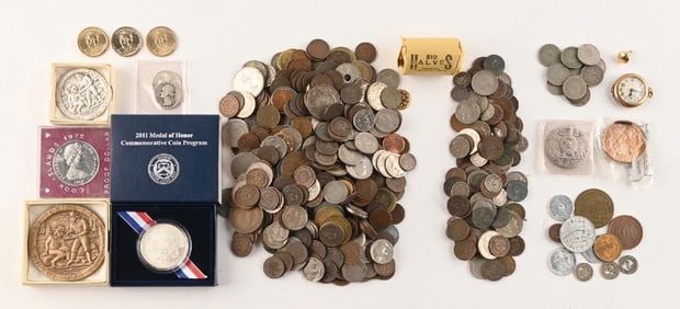 LOT OF 2: BANK BAGS WITH VARIOUS COINS