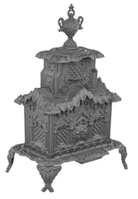TEMPLE PARLOR NO. 5 LARGE CAST IRON STOVE