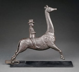 RARE C.W. PARKER GIRAFFE TARGET WITH KNOCKDOWN RIDER