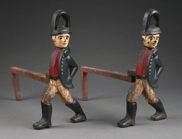 SET OF 2 CIVIL WAR ANDIRONS